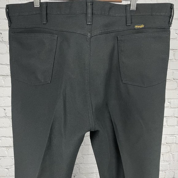 VTG Wrangler Black Straight Leg Workwear Easy Care Pants Retro USA  (43x26.5) - Picture 6 of 6